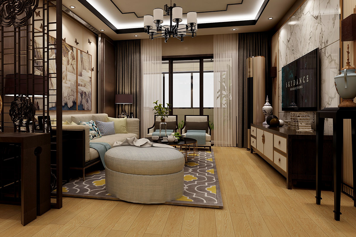 多層實木地板PM11034橡木（時尚白）